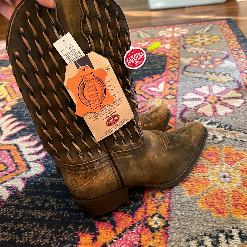 Laredo Distressed Brown Cowboy Boots - Picture 2 of 5